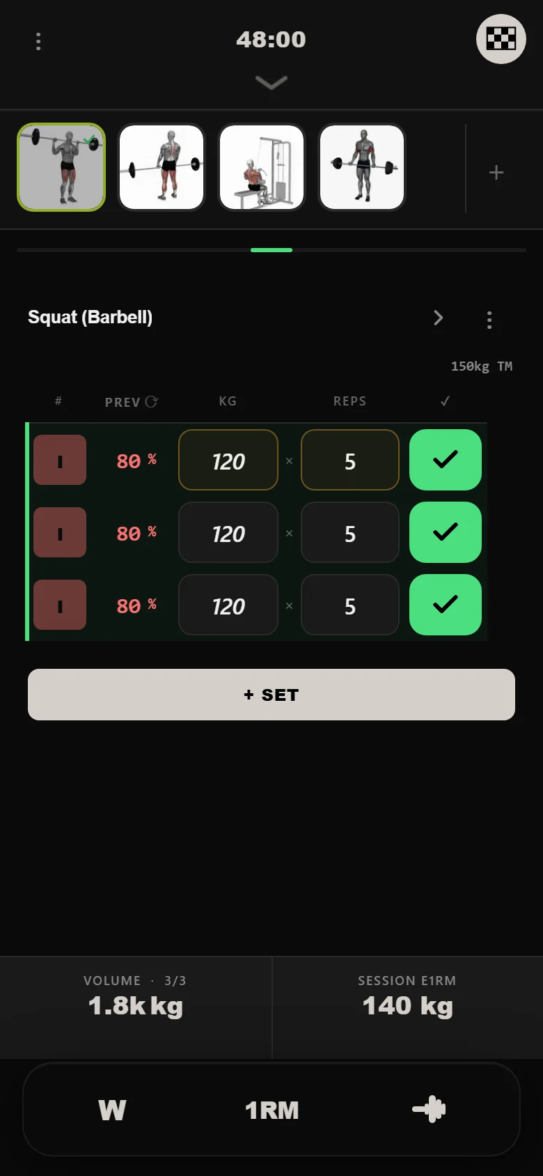 The Rippler week 1 squat — 120 kg for 5