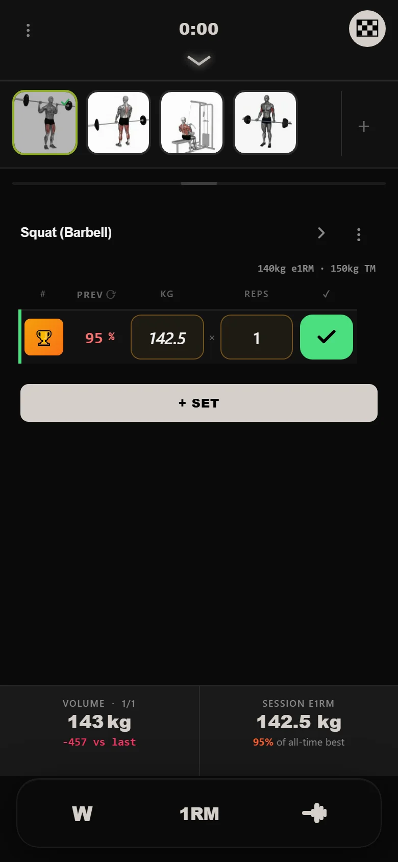 The Rippler week 10 squat in DropSet: a single at 95 percent