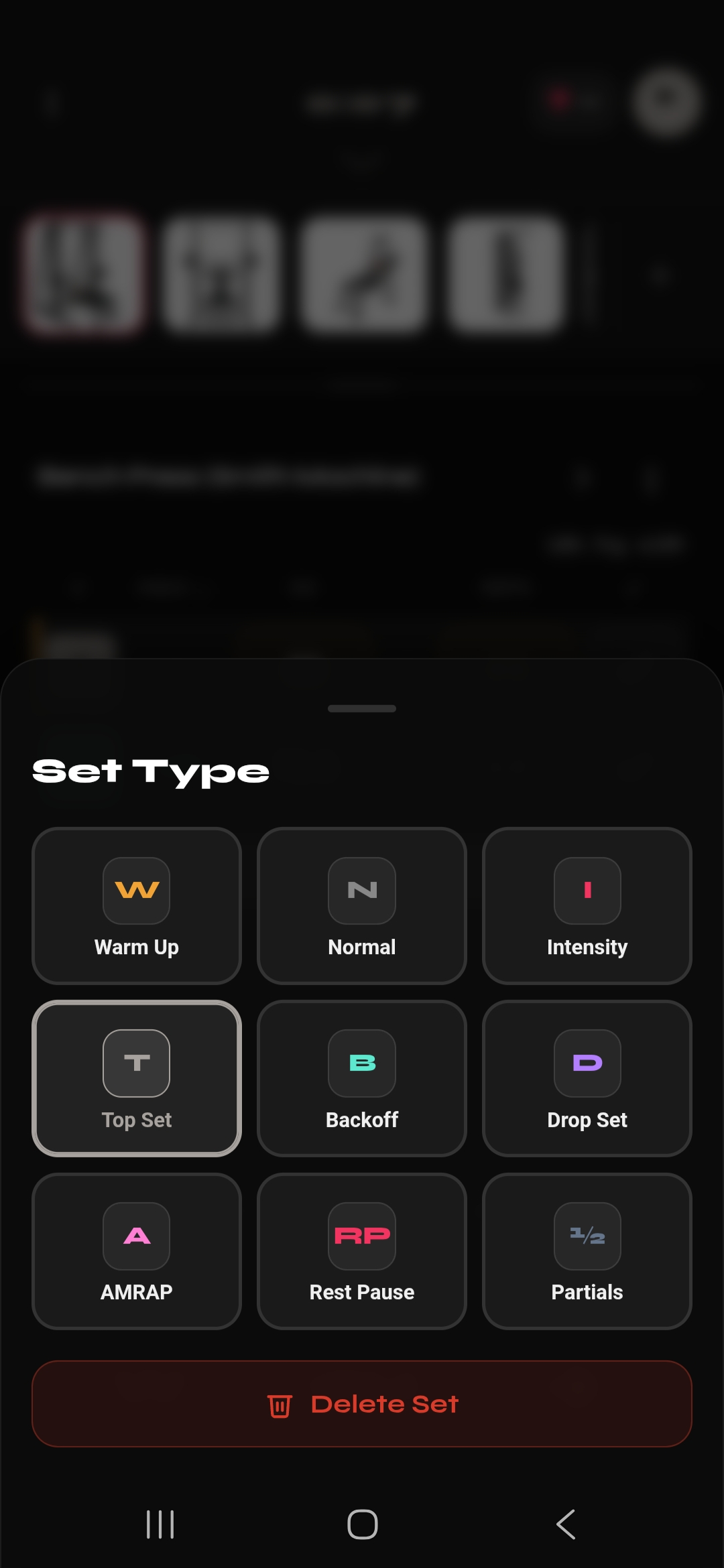 DropSet set types